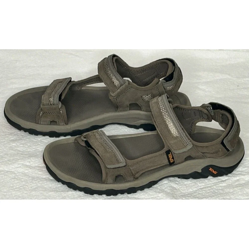 Teva Hudson Bungee Cord Sandals Men's Size 10 Brown Suede Hiking Strappy 1002433